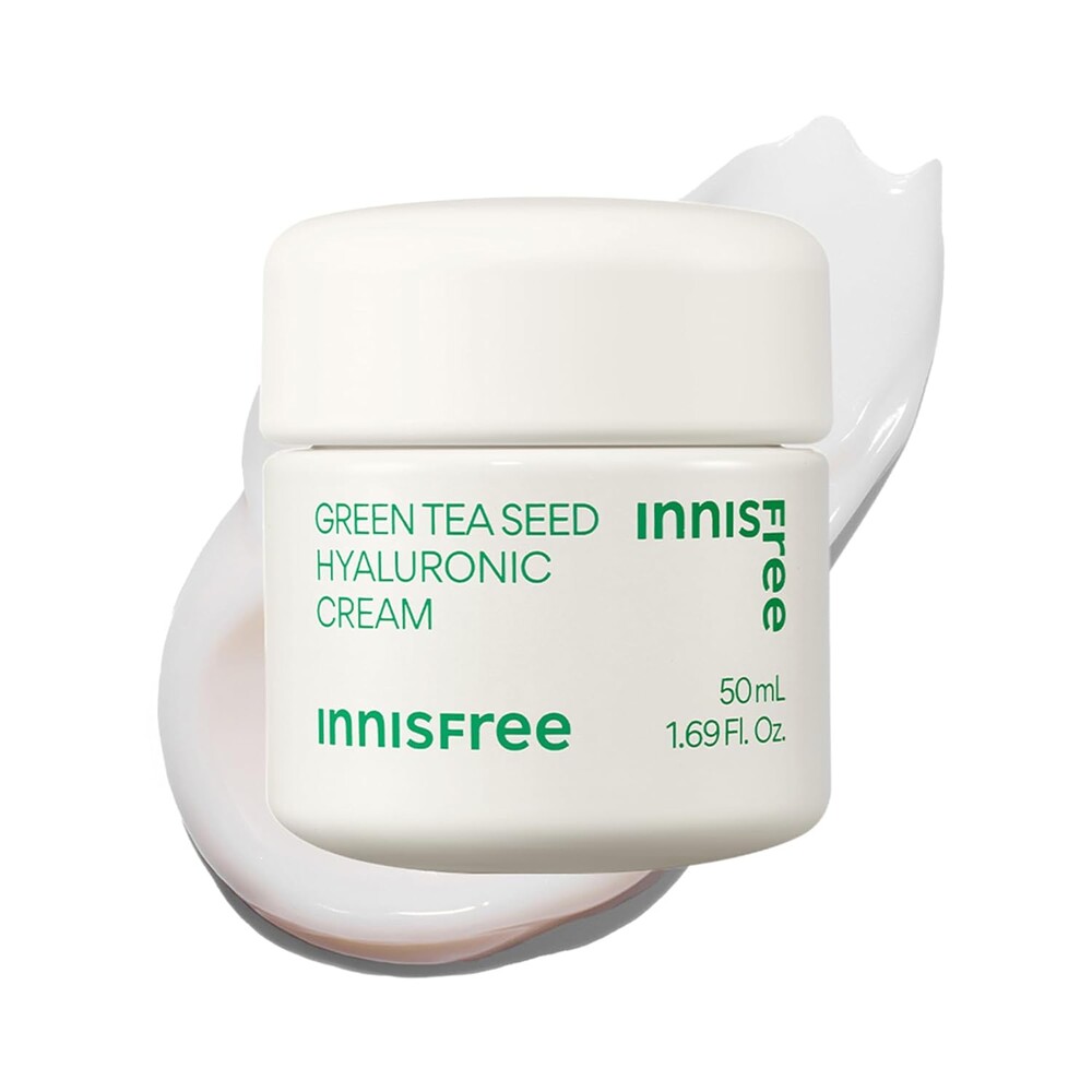 innisfree Green Tea Seed Hyaluronic Acid Cream with Skin Barrier Boosting Complex & Ceramide, Hydrating Korean Face Moisturizer Available in Sets & Jumbo