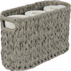 Toilet Paper Storage, Waterproof & Freestanding Toilet Paper Basket for Bathroom Storage 6 Rolls, Grey