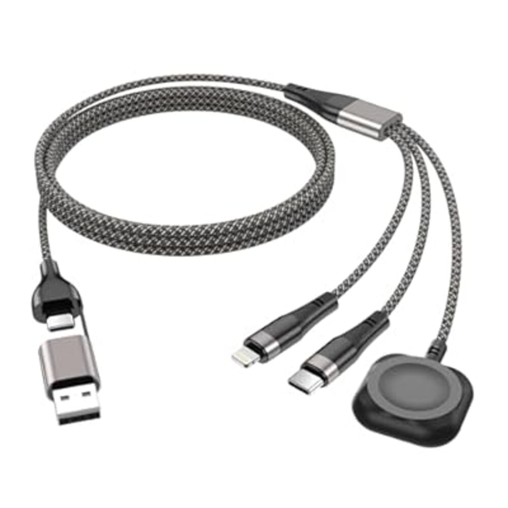 3 in 2 USB C Cable for Apple Watch Charger & iPhone 16/Galaxy - Fast Charging Multi Cable | 2FT Portable Travel Essentials (Compatible iWatch Ultra/SE/10-1, iPhone 11-16, S23-S25)