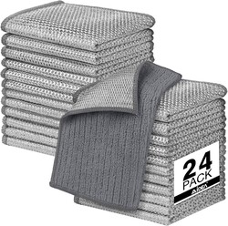 AIDEA Non Scratch Wire Dishcloth 24PK, Upgraded Wire Dishwashing Rag for Kitchen, Dual Sided, Dish Cloths for Washing Dishes, Cleaning Pads Steel Scrubber for Cookware, Sinks, Stove Tops, 7"×8" Grey