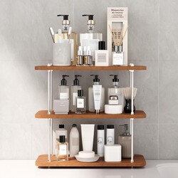 Bathroom Counter Organizer,Bathroom Shelf Organizers & Sink Organizer,Vanity Organizers,Storage Skincare,Makeup,Perfume,Spices,Coffee Station,for Corner,Dresser,Kitchen,Adjustable Height(3Tier)