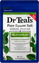 Dr Teal's Epsom Salt Magnesium Soak, Relax & Relief with Eucalyptus & Spearmint Essential Oils, 3 lbs