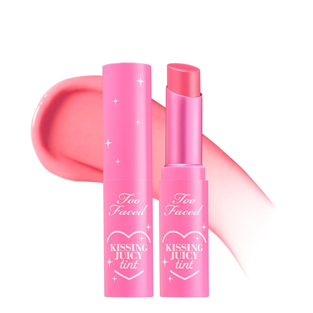 Too Faced Kissing Juicy Tint Lip Balm | Hydrating, Long Lasting Lip Stain for Instant Color + Shine with Juicy Scents, 0.10 Ounce