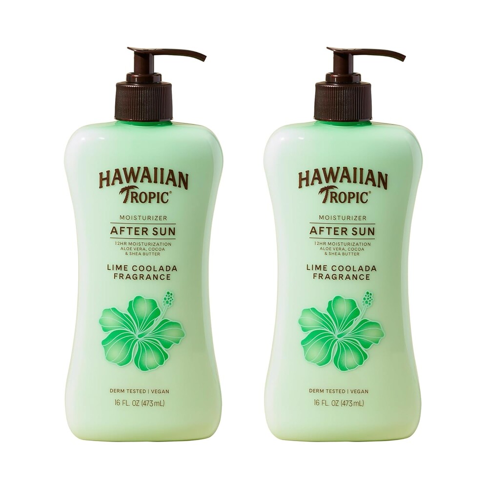 Hawaiian Tropic Lime Coolada After Sun Lotion | After Sun Care, Skin Care, Daily Moisturizing Lotion with Aloe, Cocoa Butter & Shea Butter, 16 Fl Oz each Twin Pack