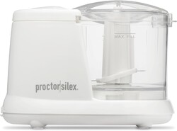 Proctor Silex Durable Electric Vegetable Chopper & Mini Food Processor for Chopping, Puree & Emulsify, 1.5 Cup, White
