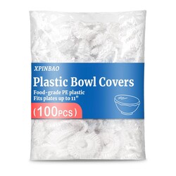 100pcs Plastic Bowl Covers,Elastic Reusable Food Covers,Shower Caps for Sourdough Bread Proofing,Outdoor Disposable Plastic Wrap for Food Storage,Fits Bowls Up to 11"