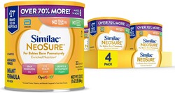 Similac NeoSure Premature Post-Discharge Infant Formula, Baby Formula Powder, 22.8-oz Value Can, Pack of 4