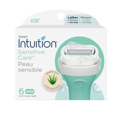 INTUITION Schick Refill, Razors for Women Sensitive Skin | Intuition Razor Blades Refill with Organic Aloe, Razor Refills , 6 Count (Pack of 1)