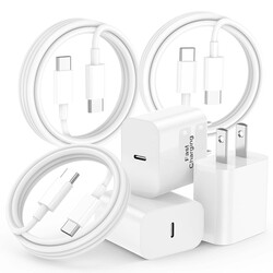 iPhone 17 16 15 Charger Fast Charging,3-Pack 20W Apple USB C Charger Block with 60W Type C to USB C Cable Cord 6FT for iPhone 17 Pro Max/17 Air/16 Pro Max/Air/iPad/Galaxy/Pixel/Travel & Home Use