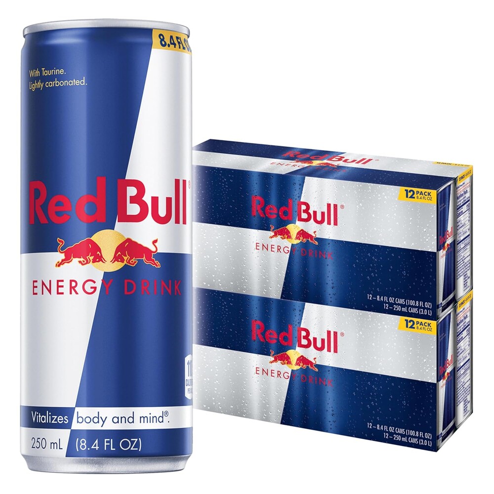 Red Bull Energy Drink with 80mg Caffeine plus Taurine & B Vitamins, 8.4 Fl Oz, 2 Packs of 12 Cans (Pack of 24)