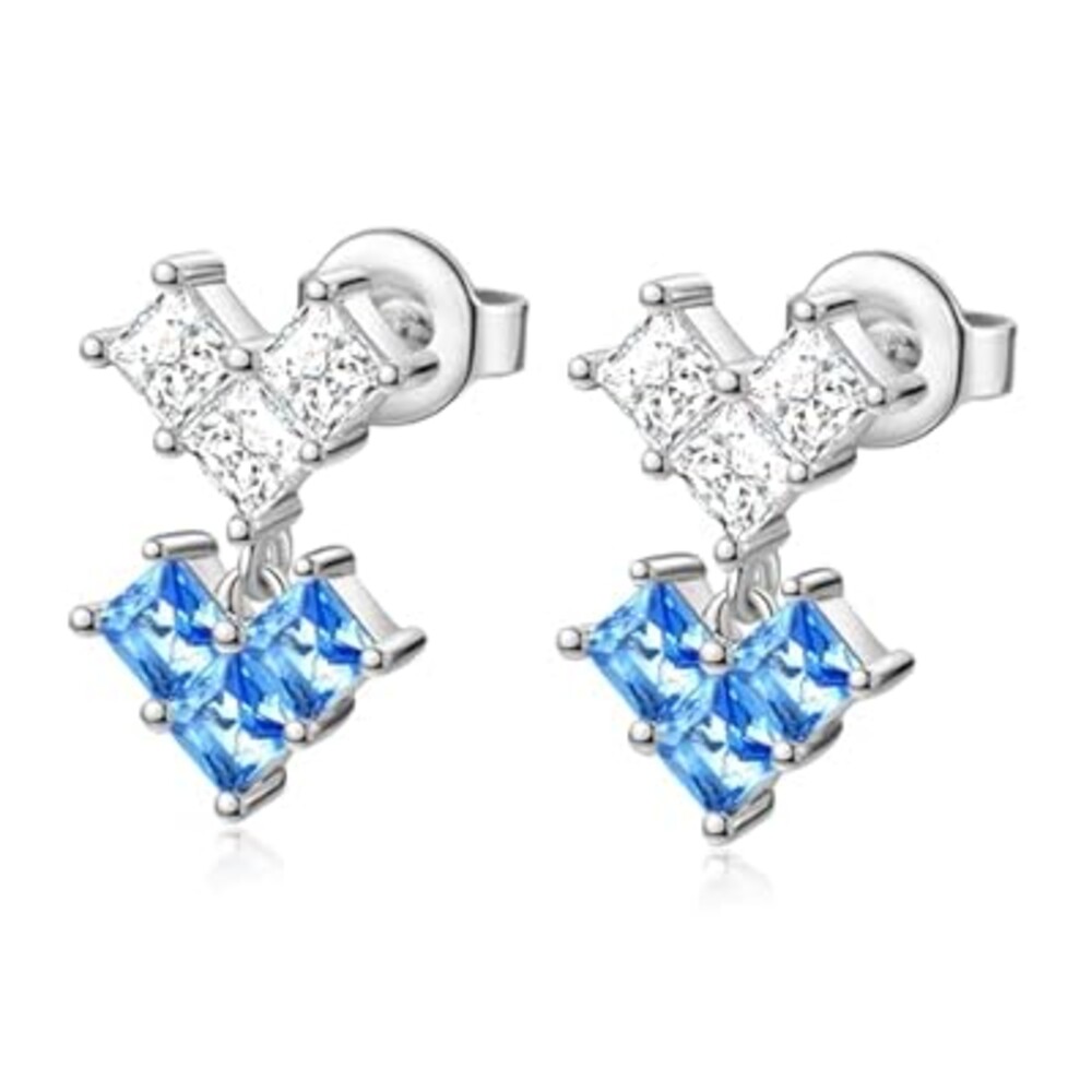 CAPIROSA Love Heart Crystal Earrings Stud S925 Sterling Silver with Zirconia, Anniversary Birthday Jewelry Gifts for Women