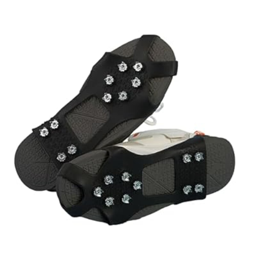 XL Size 10 Tooth Non Slip Crampons Enhanced Ice Grip and Durability for Outdoor Adventures, Ice Cleats Ice Cleats for Shoes and Boots Shoe, Ice & Snow Grips, Crampons for Shoes, Shoe Spikes for Snow