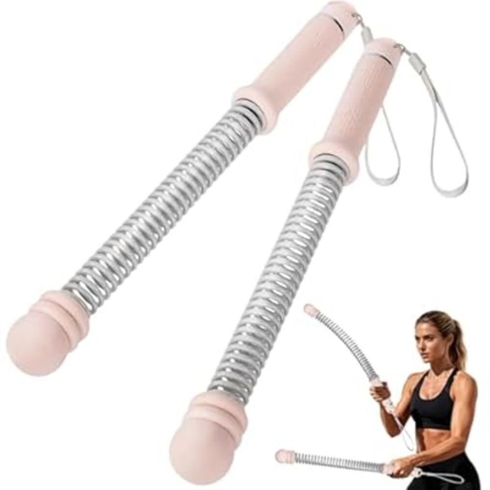 Ropeless Battle Ropes, 2 Pack Portable Cordless Battle Ropes for HIIT & Cardio Full-Body Workout Tool with Non-Slip Spiral Handles, Travel-Friendly Home Gym Equipment for Women