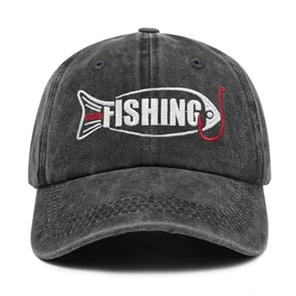 Embroidered Fishing Hats Men Women,Adjustable Baseball Cap, Funny Fisherman Dad Hat, Fishing Gifts, Father's Day Outdoor Cap