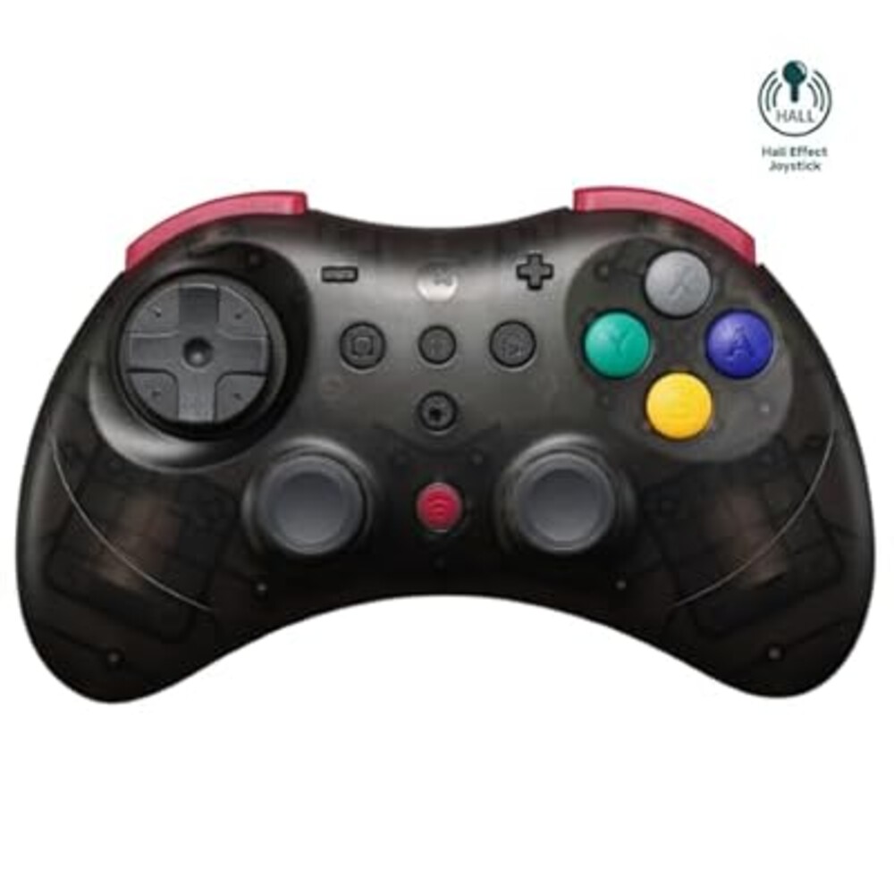 AKNES GuliKit Elves 2 Pro Wireless Gaming Controller for Switch/Switch 2, Windows, iOS and Android - Hall Effect Joysticks, 1000Hz Polling Rate, Switch1/2 Wake-Up, 3 Rumble Modes, Gyro Aiming - Transparent Black