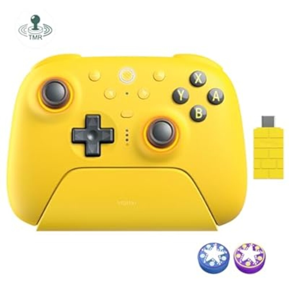 8BitDo Ultimate 2 Bluetooth Controller for Switch, Switch 2, PC&Windows,Switch Pro Controller with TMR Joysticks,Tactile/Hall Triggers,Programmable L4/R4 Bumpers,2 Back Paddle Buttons,RGB Ring,Yellow