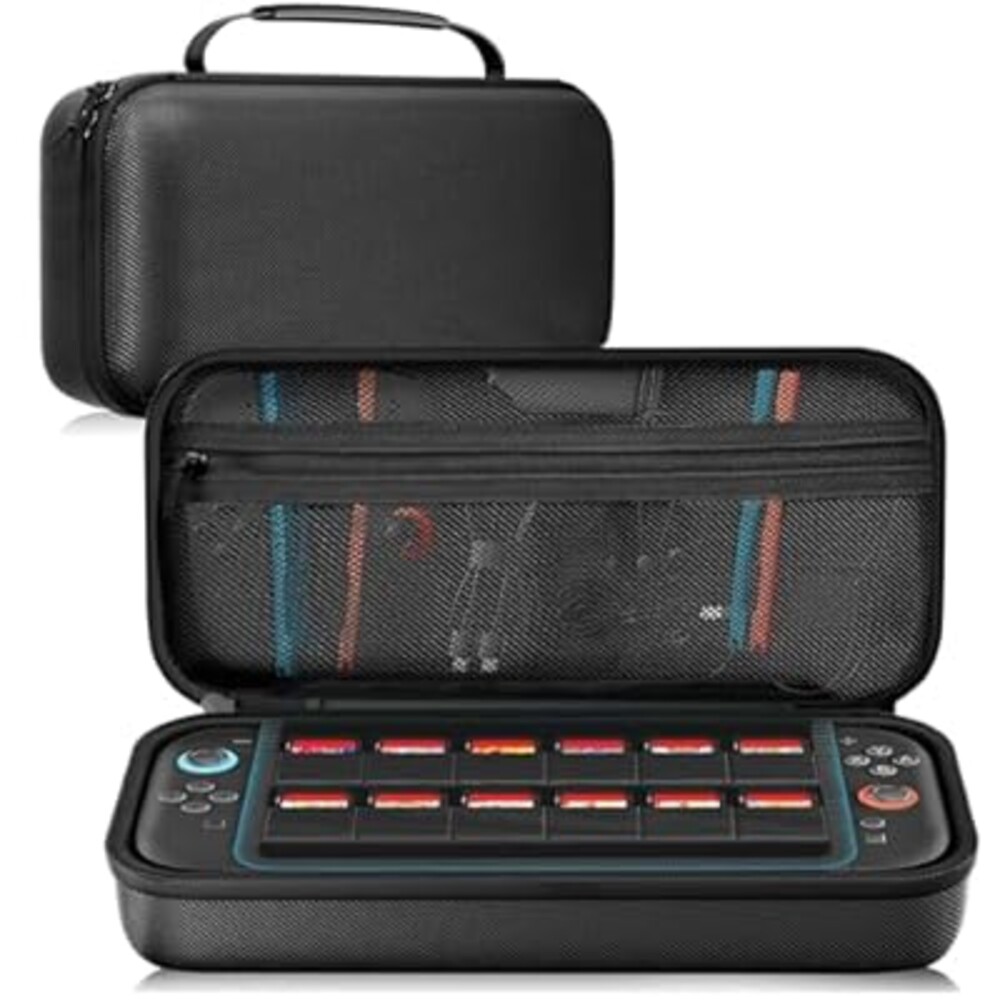 HONGDA Design Carrying Case Compatible with Nintendo Switch 2 with 12 Games Cartridges Protective Hard Shell Travel Carrying Case Waterproof Exterior Accessory for Switch 2