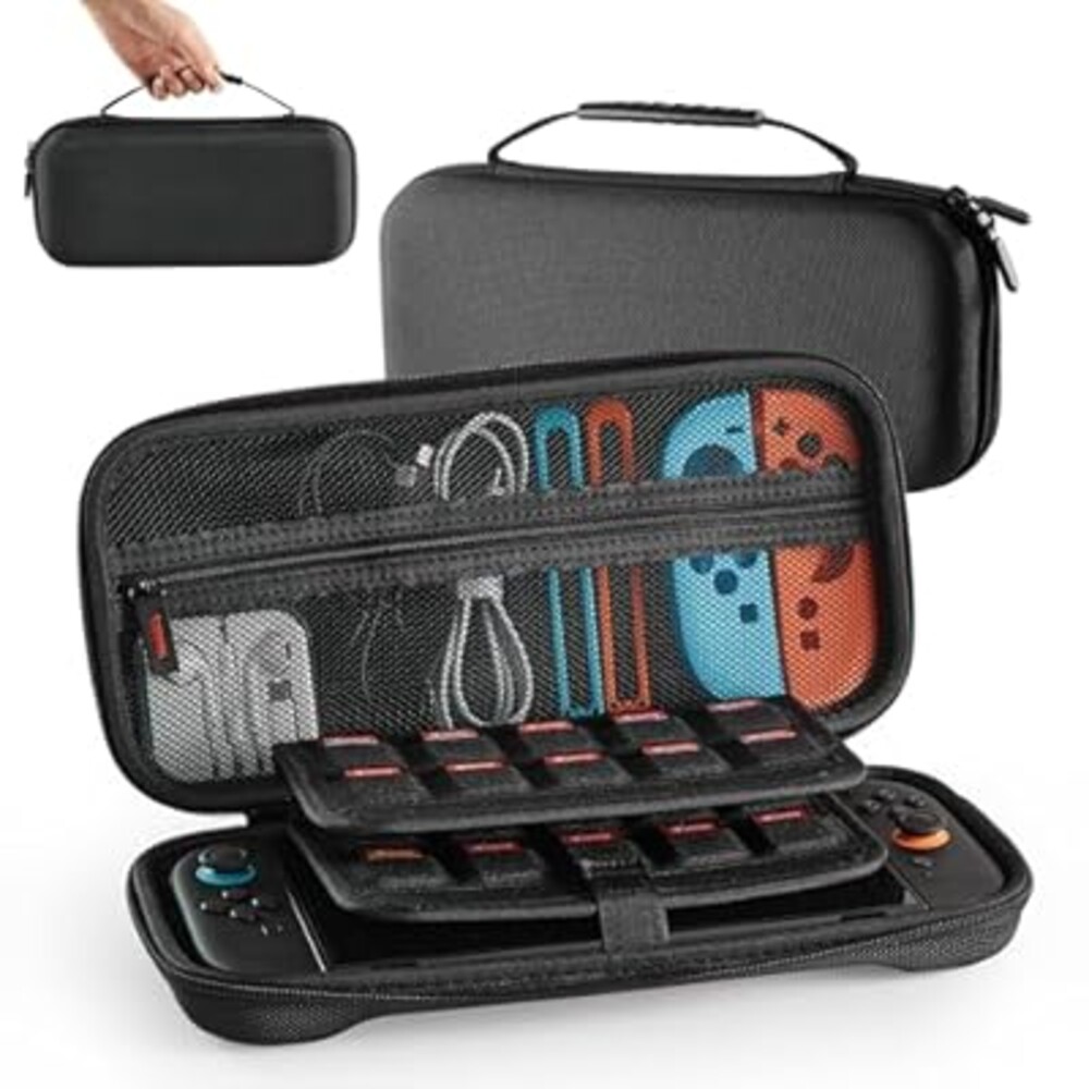 Carrying Case for Nintendo Switch 2 - Portable Travel Case Compatible with Switch2 2025, Large Capacity Hard Protective Shell Travel Storage Bag with 20 Game Cartridges Cards for Console & Accessories