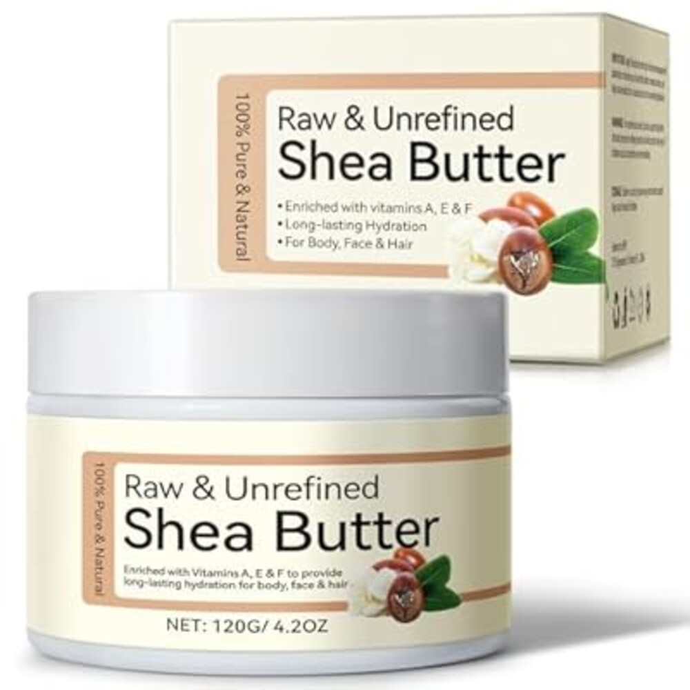 QJCWXIAOX Raw & Unrefined Shea Butter for Body, Face & Hair, Pure Shea Butter with vitamins A, E & F, Long-Lasting Hydration for Dry Skin, Hair Care, DIY Lip Balm, Natural Moisturizer