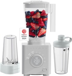 Chefman Obliterator 48 oz Countertop Blender for Smoothies, 1380W Motor to Crush Ice, Nuts, and Frozen Fruit with Stainless Steel Blade, Blender Pack Includes Two 20 oz. Travel Jars - Concrete