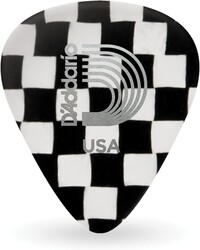 D'Addario Accessories Checkerboard Celluloid Guitar Picks, Medium, 25 Pack