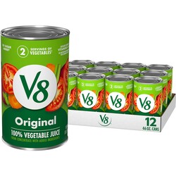V8 Original 100% Vegetable Juice, 46 fl oz Can (12 Pack)