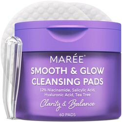 MAREE Niacinamide Toner Pads for Face – Exfoliating Pads with 12% Niacinamide, Salicylic Acid, Hyaluronic Acid & Tea Tree – Zero Pore, Uneven Skin Tone, Acne Clearing Facial Pads – Glow Up Device