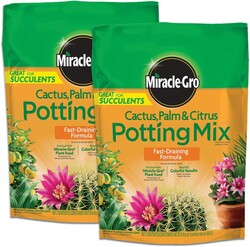 Miracle-Gro Cactus, Palm and Citrus Potting Mix, for Indoor or Outdoor Potted Plants, Great for Succulents, 8 qt., 2-Pack