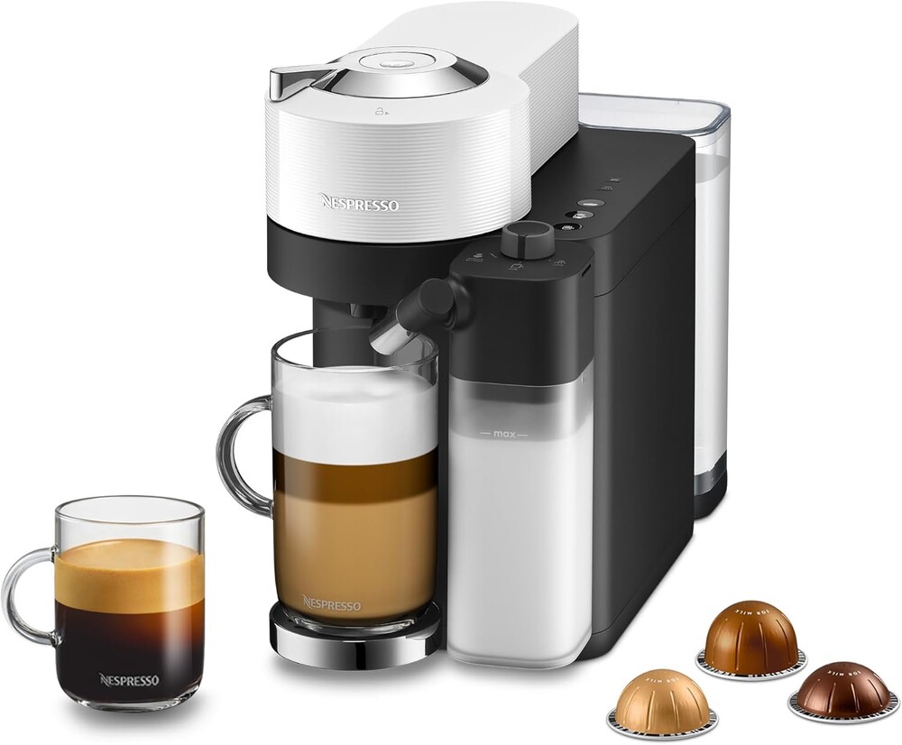 Nespresso Vertuo Lattissima Coffee & Espresso Maker by De'Longhi, Matte White and Glossy
