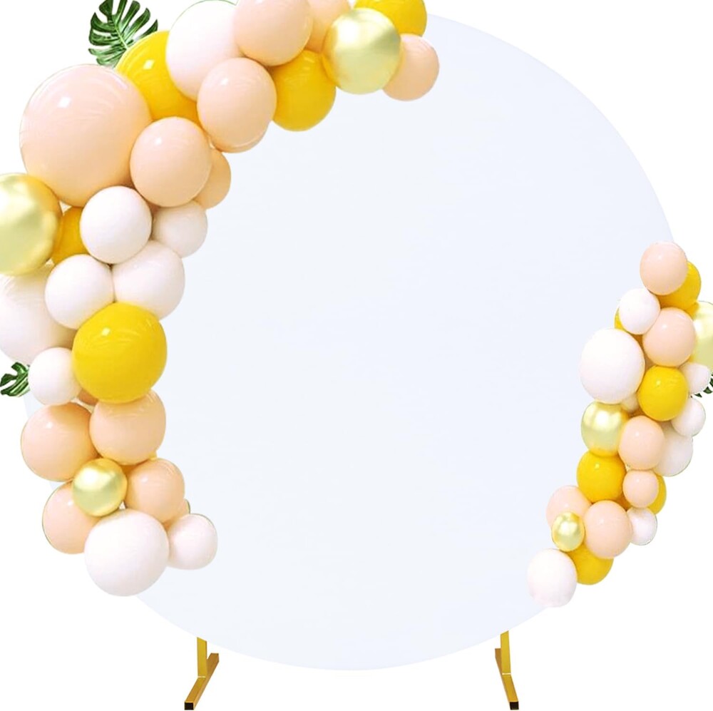 7.2FT Round Wedding Arch Cover for 7.2FT Circle Arch Stand, Thick Polyester Fabric Adjustable Circle Arch Backdrop Cover for Wedding Birthday Party Baby Shower Photography Decoration（White）