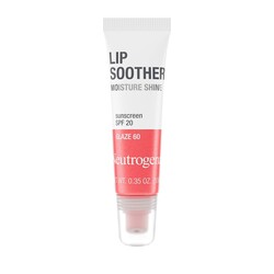 Neutrogena MoistureShine Lip Soother Gloss with SPF 20 Sun Protection, High Gloss Tinted Lip Moisturizer with Hydrating Glycerin & Soothing Cucumber for Dry Cracked Lips, Glaze 60,.35 oz