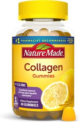 Nature Made Collagen Gummies with Vitamin C, Zinc, Biotin, Hydrolyzed Collagen Peptides for Women and Men, Healthy Skin Support Supplement, 60 Gummies, 60 Day Supply