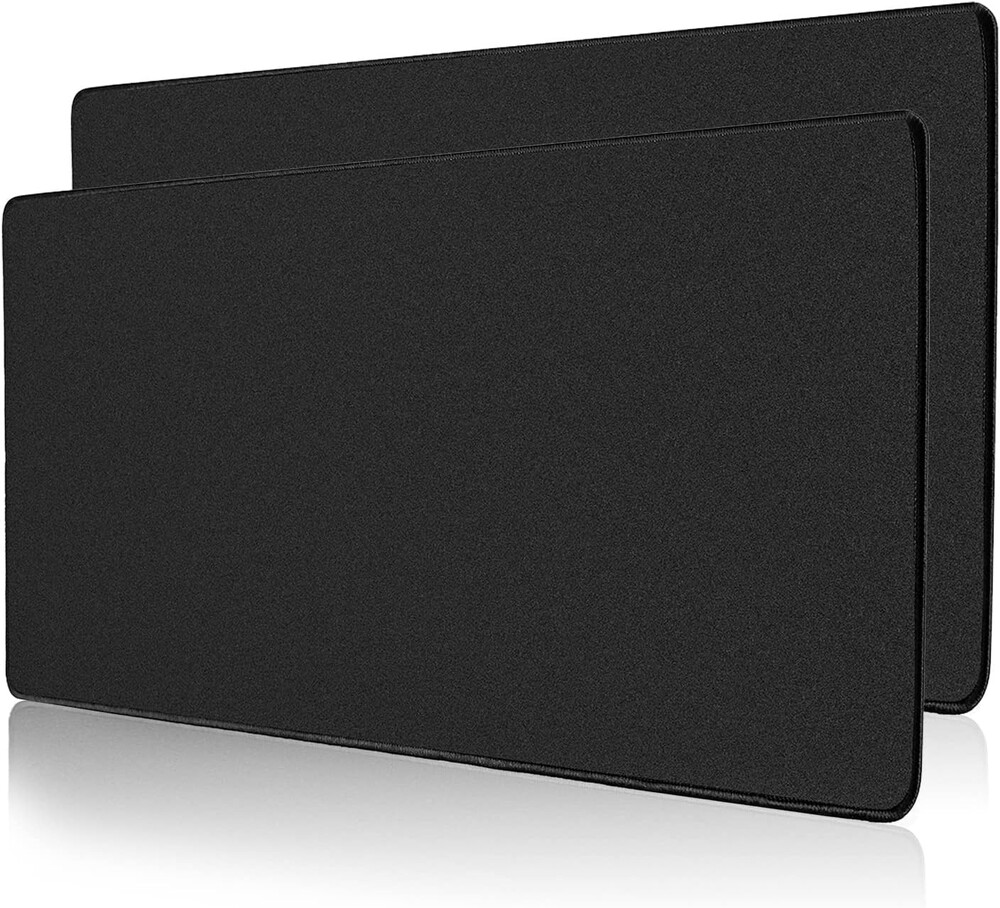 ALOANES 2 Piece Mouse Pad with Stitched Edge, large gaming Keyboard Pad, Non-Slip Rubber Base Mouse Mat for Laptop& Computer, Desk pad for Gamer, Office & Home, Black Mousepad XL, 31.5''x11.8''x0.12''