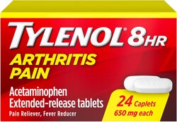 Tylenol 8 Hour Arthritis Pain Relief Extended-Release Tablets, 650 mg Acetaminophen, Joint Pain Reliever & Fever Reducer Medicine, Oral Pain Reliever for Arthritis & Joint Pain, 24 Count