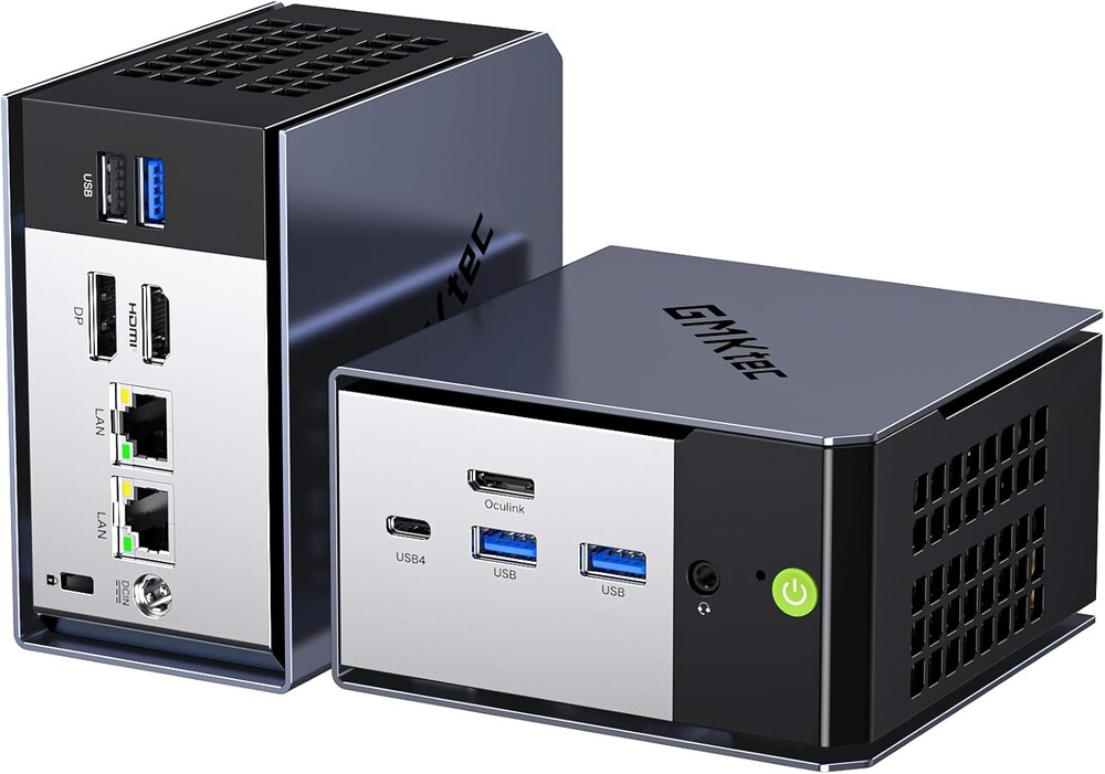 GMKtec K16 Mini PC Gaming Desktop Computer AMD Ryzen 7 7735HS (8C/16T 4.75Ghz) 32GB LPDDR5 6400MT/s RAM + 512GB Hard Drive SSD, Dual NIC LAN 2.5GbE, Oculink, USB4, HDMI, USB-C