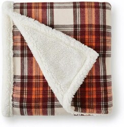 Eddie Bauer - Sherpa Throw Blanket for Couch 50x60 – Ultra Soft Reversible Fleece & Plush Sherpa Blanket, Warm Cozy Plaid Throw Blanket for Sofa, Bed, Living Room, Cabin Decor