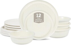 Stone Lain Capri 12-Piece Dinnerware Set Stoneware, White