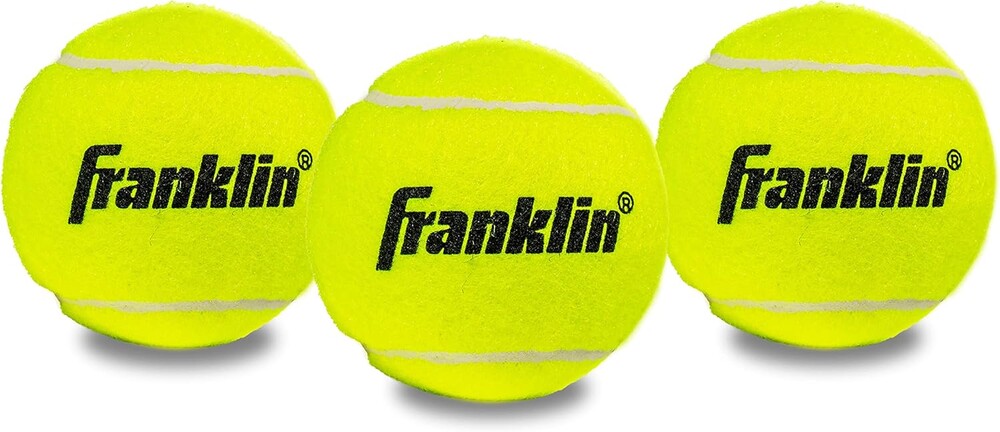 Franklin Sports Pressureless Tennis Balls - Official Size, Low Pressure - Great for Training + Practice - Low Bounce - All Court Surface - Carry Bag Included