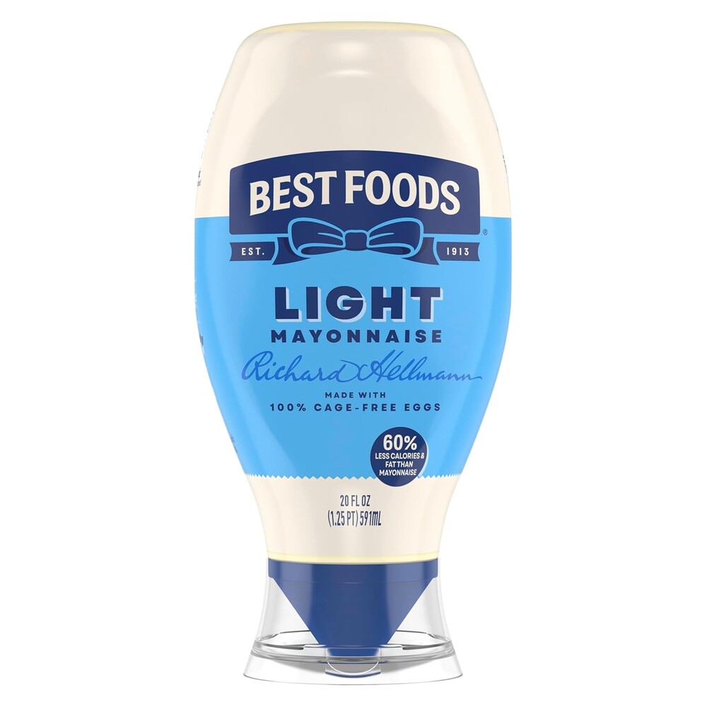 Best Foods Mayonnaise Light Mayo 1 ct For a Creamy Condiment or Sandwich Spread 60% Less Fat and Calories than Regular Mayonnaise 20 oz