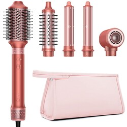 5 in 1 Hair Styler Hot Air Styler - High-Speed Hair Dryer Brush, Fast Drying No Heat Damage Ionic Blow Dryer Brush for Women Volumizing, Curling, Straighten, Frizz-Free Multi Stylers Travel Bag