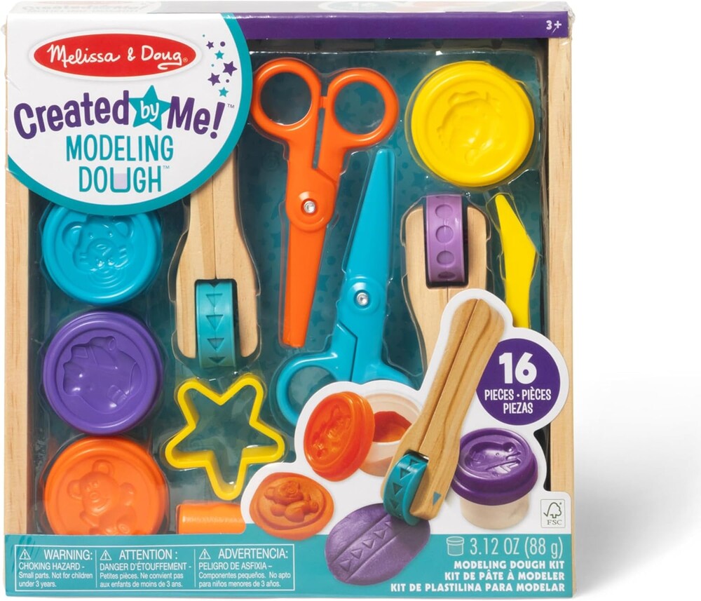 Melissa & Doug Created by Me! Cut, Sculpt, and Roll Modeling Dough Kit with 8 Tools and 4 Colors of Modeling Dough
