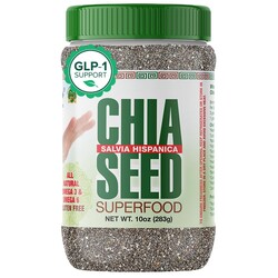 Sanar Naturals Chia Seeds | High Fiber Supplement, GLP-1 Support, Plant-Based Protein with Omega-3 | Superfood for Smoothies Baking and Oatmeal | Vegan, Non-GMO, Raw Bulk, Gluten Free, 10 oz