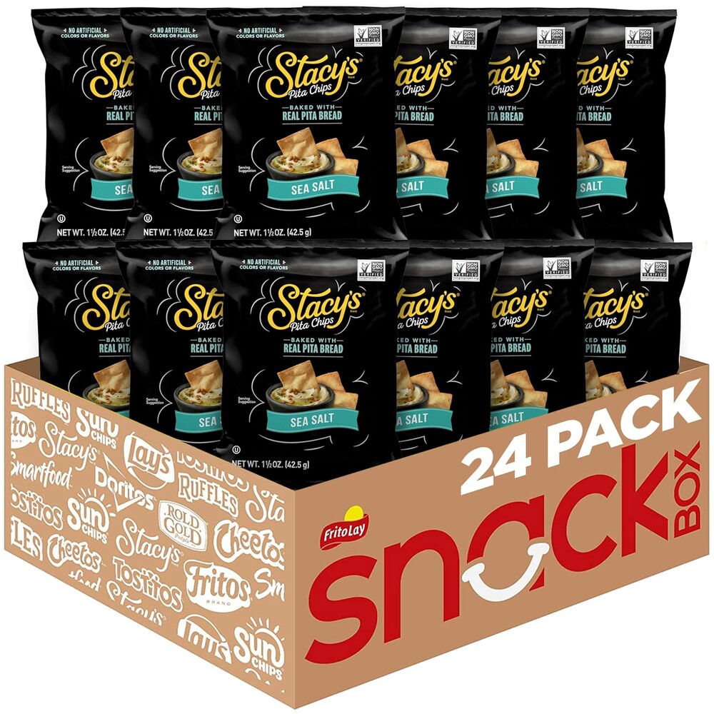 Stacy’s Pita Chips, Sea Salt, No Artificial Colors or Flavors, 1.5 Oz (Pack of 24)
