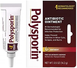 Polysporin First Aid Topical Antibiotic Skin Ointment with Bacitracin Zinc & Polymyxin B Sulfate, for Infection Protection & Wound Care, Neomycin-Free, Travel Size, 0.5 oz