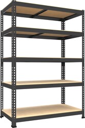 PrimeZone Heavy Duty Storage Shelves - 5 Tier 35.5" W x 15.75" D x 71" H Adjustable Garage Storage Shelving, Metal Storage Utility Rack Shelf Unit for Warehouse Pantry Closet Kitchen, Black