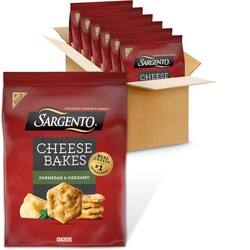 Sargento® Cheese Bakes Parmesan and Oregano Crackers, Cheese Crackers, Lunch Snacks, Bulk Snacks, 6-4.5 oz Bags