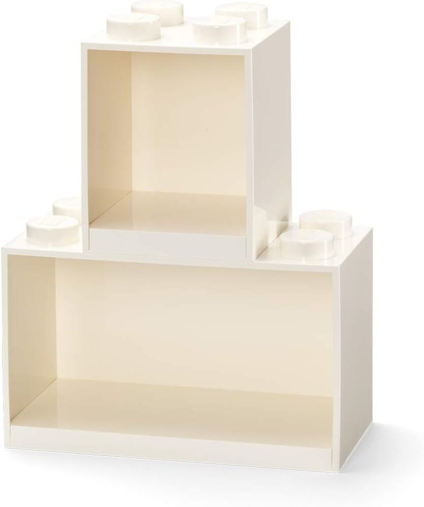 Room Copenhagen Lego Brick Set with 4-Stud and 8-Stud Box Shelves, White
