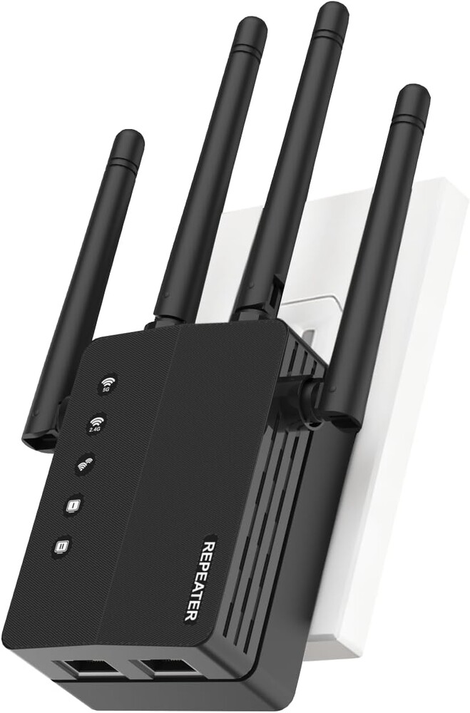 WiFi Extender Signal Booster, Dual Band 2.4/5.8G WiFi Extender – 1200Mbps, 12880 Sq Ft Coverage, 105 Devices & 1-Tap Setup for Home Use