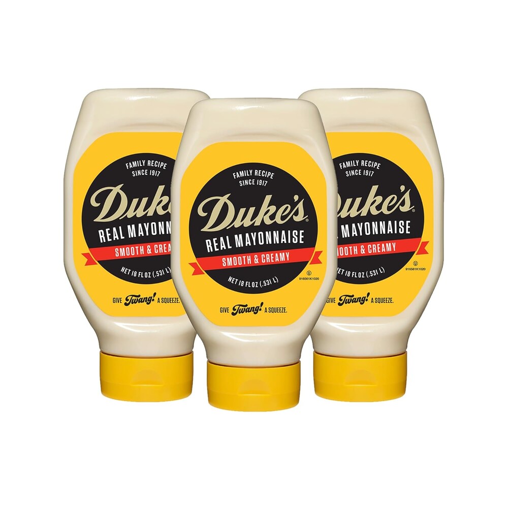 Duke’s Real Mayonnaise Squeeze Bottle - Original Smooth & Creamy Taste, 18 Ounce (Pack of 3)