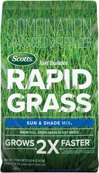 Scotts Turf Builder Rapid Grass Sun and Shade Mix, Combination Grass Seed and Fertilizer, Grows Green Grass in Just Weeks, 5.6 lbs.
